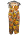 Milly Size 2 Beige & Multi Floral Embroidered Midi Polyester Back Slit Dress Beige & Multi / 2