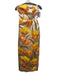 Milly Size 2 Beige & Multi Floral Embroidered Midi Polyester Back Slit Dress Beige & Multi / 2