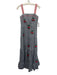 O.P.T. Size XS Black, White, Multi Cotton Gingham Cherries Sleeveless Midi Dress Black, White, Multi / XS