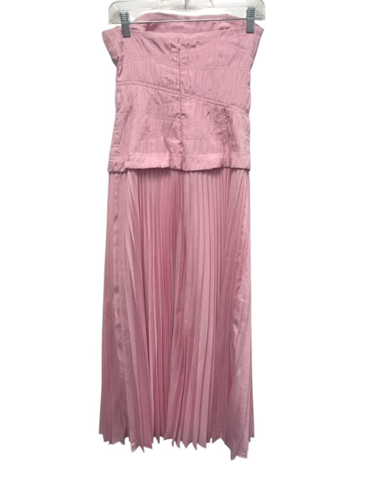 O.P.T. Size 2 Pink Polyester Accordian Sleeveless pleats Midi Dress Pink / 2