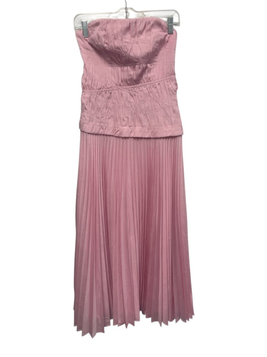 O.P.T. Size 2 Pink Polyester Accordian Sleeveless pleats Midi Dress Pink / 2