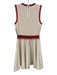 Milly Size S White & Red Viscose Blend Sleeveless Ribbed gingham Textured Dress White & Red / S
