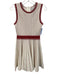 Milly Size S White & Red Viscose Blend Sleeveless Ribbed gingham Textured Dress White & Red / S