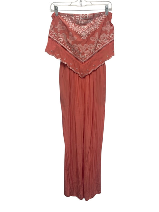 Ramy Brook Size S Pink & White Polyester Sleeveless Open Back Fold Over Jumpsuit Pink & White / S