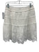 Generation Love Size M White Cotton Floral Embroidered Knee Length Cut Out Skirt White / M