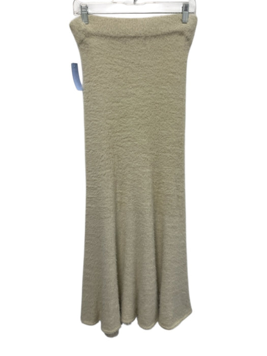 Alohas Size S Cream Beige Poliamide Elastic Waistband Fuzzy A Line Maxi Skirt Cream Beige / S