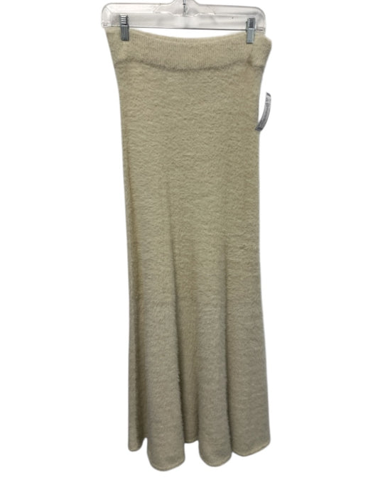 Alohas Size S Cream Beige Poliamide Elastic Waistband Fuzzy A Line Maxi Skirt Cream Beige / S