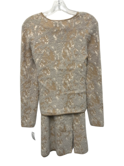 Marie Oliver Size XS Beige & Gray Polyamide Blend Knit Fuzzy Midi Skirt Set Beige & Gray / XS