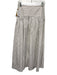 CAARA Size 2 White & Dark Brown Cotton Blend Striped Yoke Detail Gathered Skirt White & Dark Brown / 2