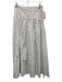 CAARA Size 2 White & Dark Brown Cotton Blend Striped Yoke Detail Gathered Skirt White & Dark Brown / 2