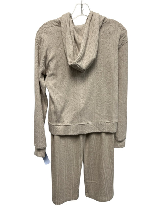 Splendid Collection Size XS/S Taupe Beige Viscose Blend Knit Zip Up Pant Set Taupe Beige / XS/S