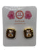 Lisi Lerch Gold Tone & Clear 18k Gold Plated Faceted Crystal Hammered Earrings Gold Tone & Clear