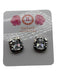 Lisi Lerch Silver Tone & Clear 18k Gold Plated Faceted Crystal Hammered Earrings Silver Tone & Clear