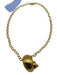 Lisi Lerch Gold Tone 18k Gold Plated Shell Pendant Chain Lobster Clasp Necklace Gold Tone