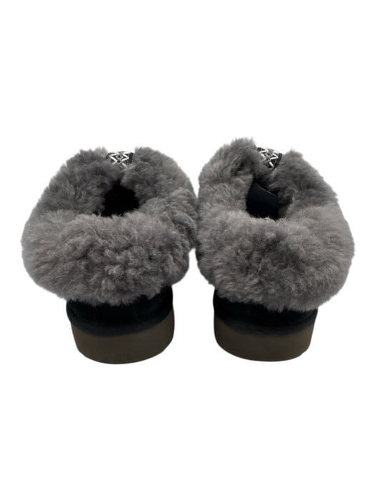 Ugg Shoe Size EST 8 Black & Gray Leather Upper Suede Shearling Lined Booties Black & Gray / EST 8