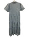 Brochu Walker Size S Light Wash Cotton Denim Short Puff Sleeve Tiered Midi Dress Light Wash / S