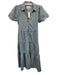 Brochu Walker Size S Light Wash Cotton Denim Short Puff Sleeve Tiered Midi Dress Light Wash / S