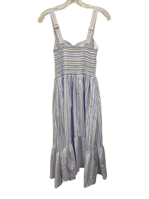 Ramy Brook Size S Blue & White Viscose & Polyamide Sleeveless Stripe Midi Dress Blue & White / S