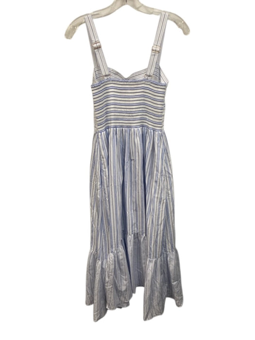 Ramy Brook Size S Blue & White Viscose & Polyamide Sleeveless Stripe Midi Dress Blue & White / S
