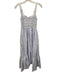 Ramy Brook Size S Blue & White Viscose & Polyamide Sleeveless Stripe Midi Dress Blue & White / S