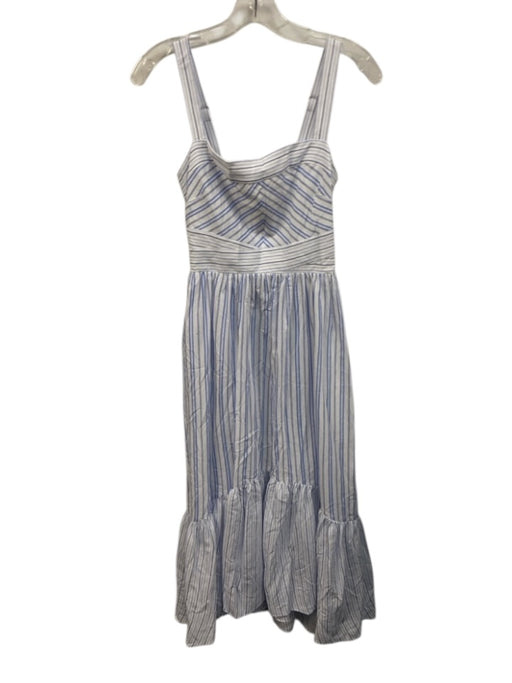 Ramy Brook Size S Blue & White Viscose & Polyamide Sleeveless Stripe Midi Dress Blue & White / S