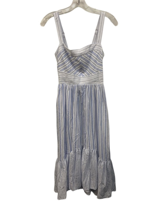 Ramy Brook Size S Blue & White Viscose & Polyamide Sleeveless Stripe Midi Dress Blue & White / S