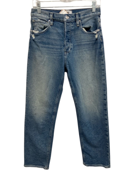 Paige Size 26 Medium Wash Cotton Button Fly Straight distressed Jeans Medium Wash / 26