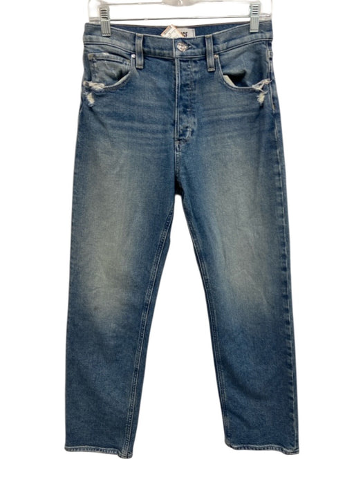 Paige Size 26 Medium Wash Cotton Button Fly Straight distressed Jeans Medium Wash / 26