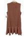 Tuckernuck Size S red & cream Nylon Blend Fluted Hem Gingham Above Knee Dress red & cream / S