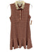 Tuckernuck Size S red & cream Nylon Blend Fluted Hem Gingham Above Knee Dress red & cream / S