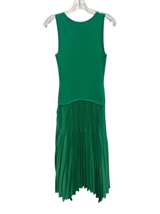 Ramy Brook Size XS Green Polyester Pleated Knit Sleeveless Midi Dress Green / XS
