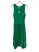 Ramy Brook Size XS Green Polyester Pleated Knit Sleeveless Midi Dress Green / XS