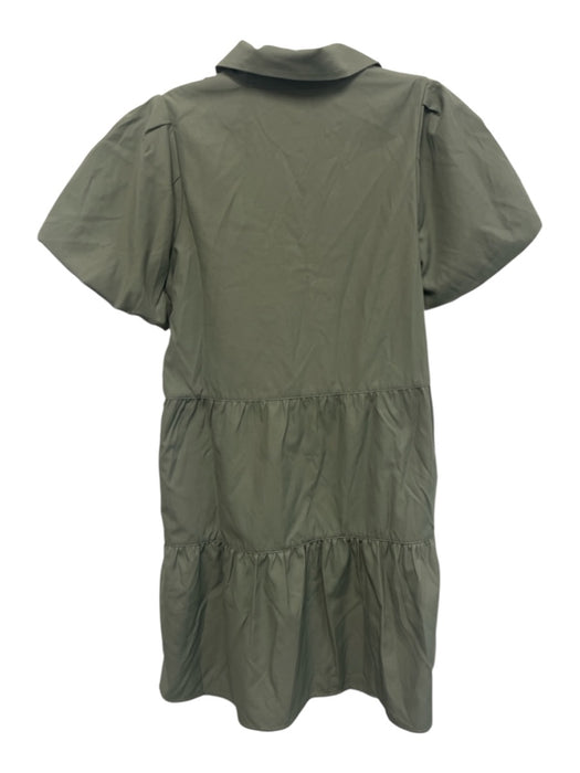 Brochu Walker Size S Sage green Polyester Blend Button Down Gathered Dress Sage green / S