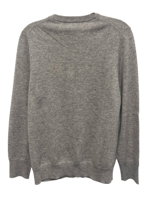 Naadam Size L Grey & Yellow Cashmere Embroidered Paw Print Crew Neck Sweater Grey & Yellow / L