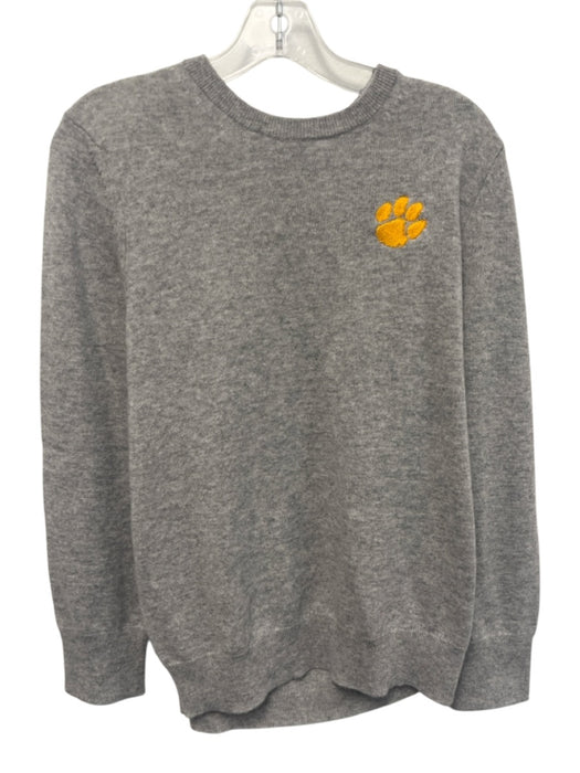 Naadam Size L Grey & Yellow Cashmere Embroidered Paw Print Crew Neck Sweater Grey & Yellow / L