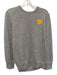 Naadam Size L Grey & Yellow Cashmere Embroidered Paw Print Crew Neck Sweater Grey & Yellow / L