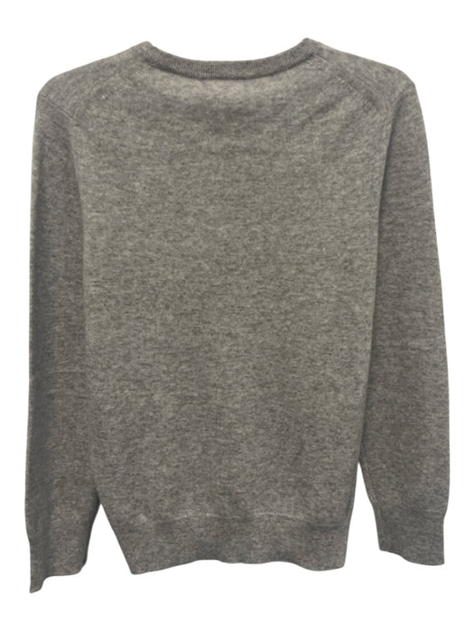 Naadam Size L Grey & Yellow Cashmere Embroidered Patch Crew Neck Sweater Grey & Yellow / L