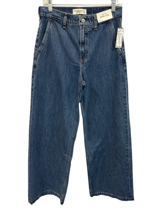 Abercrombie & Fitch Size 27 Medium Wash Cotton Denim High Rise Wide Leg Jeans Medium Wash / 27