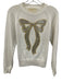 Mestiza New York Size Small White & Gold Cotton Long Sleeve Bow Sequin Sweater White & Gold / Small
