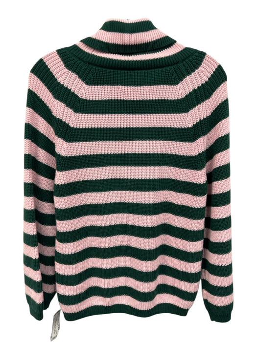 Buru Size Small Pink & Green Cotton Blend Long Sleeve Striped Crochet Sweater Pink & Green / Small