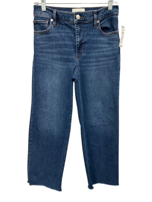 Frame Size 27 Medium Wash Cotton Denim High Rise Whiskering Straight Jeans Medium Wash / 27