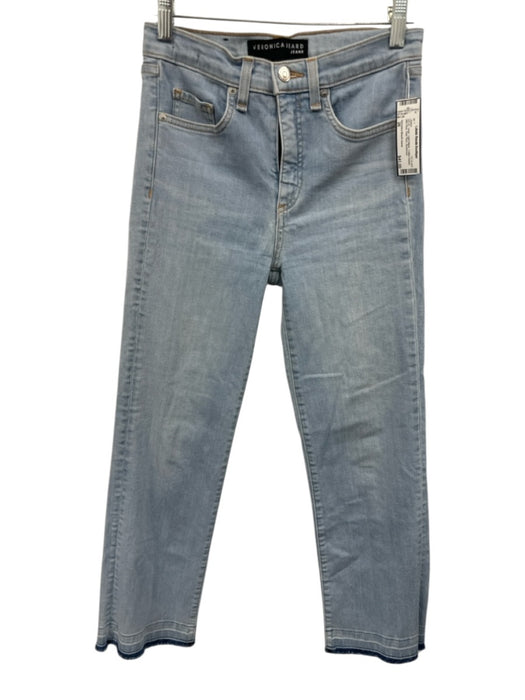 Veronica Beard Jeans Size 26 Light Wash Cotton Denim Mid Rise Raw Hem Jeans Light Wash / 26