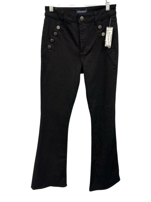 Ramy Brook Size 26 Black Cotton Denim High Rise Sailor Buttons Bootcut Jeans Black / 26