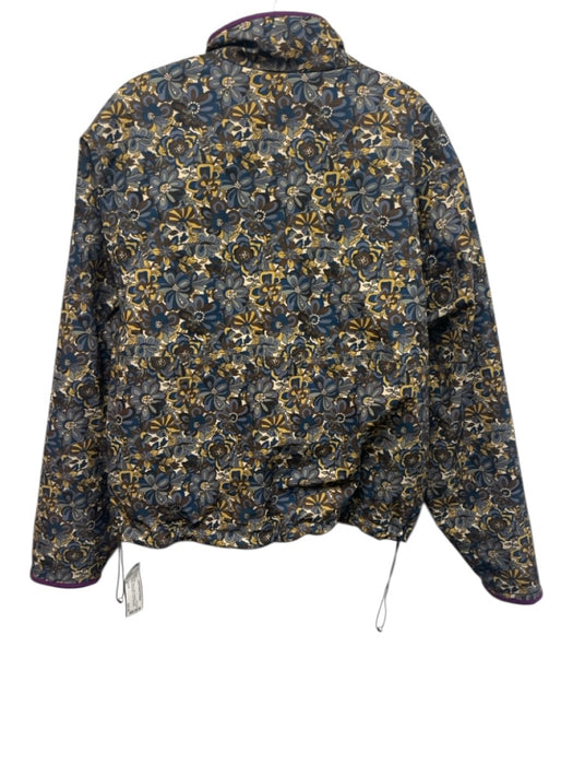 Current Air Size M Brown, Blue & Yellow Polyester Floral Fleece 1/2 Zip Jacket Brown, Blue & Yellow / M