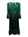 Pomander Place Size S Green Polyester Blend Metallic Shimmer 3/4 Sleeve Dress Green / S