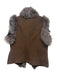 Tyler Boe Size S Brown & Gray Lambskin Fox Fur Trim Suede Hook & Eye Front Vest Brown & Gray / S