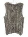 525 America Size L Taupe Gray Rabbit Fur Sleeveless Knit Open Front Fuzzy Vest Taupe Gray / L