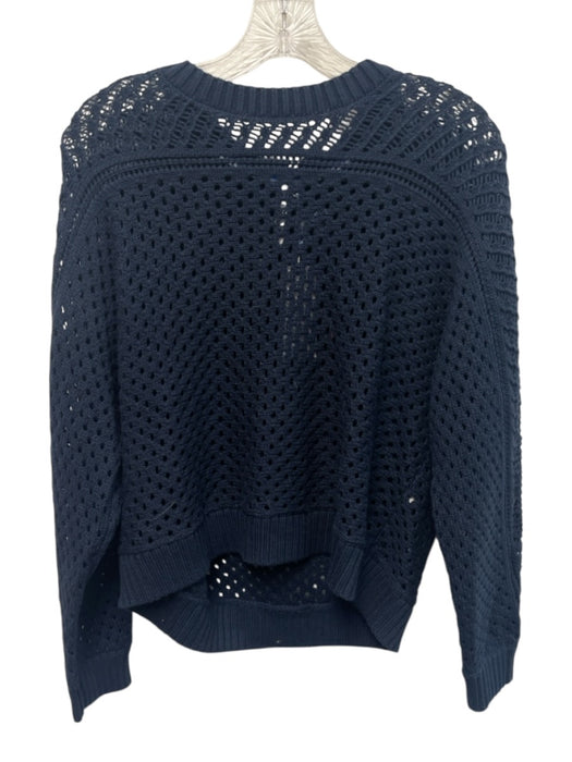 Southern Tide Size S Navy Blue Cotton Blend Open Knit Ribbed Hem Sweater Navy Blue / S