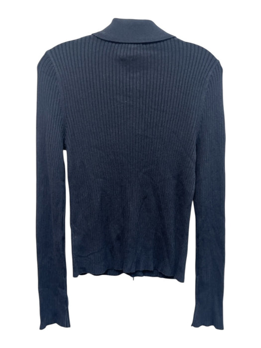 Splendid Size M Dark Blue Cashmere Blend Ribbed Knit Zip Front Cardigan Sweater Dark Blue / M