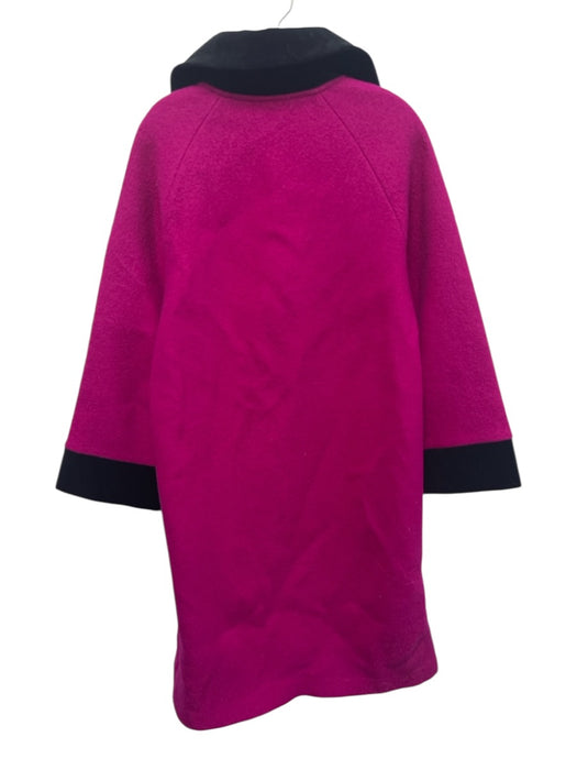 Kristinit Size S Magenta Pink & Black Wool Blend Toggle Buttons Long Coat Magenta Pink & Black / S